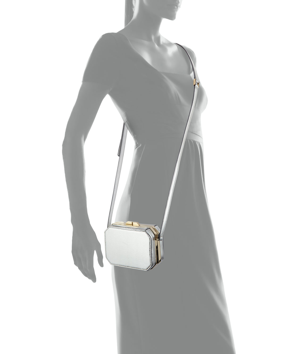 Jazz Octagonal Crossbody Bag, Silver