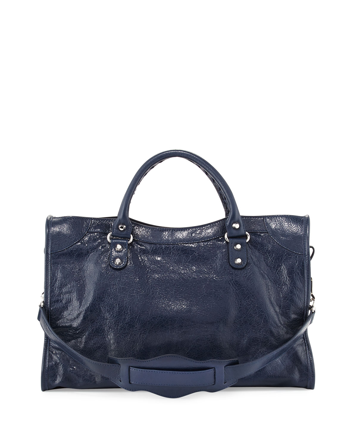 Classic City Lambskin Shoulder Bag, Blue