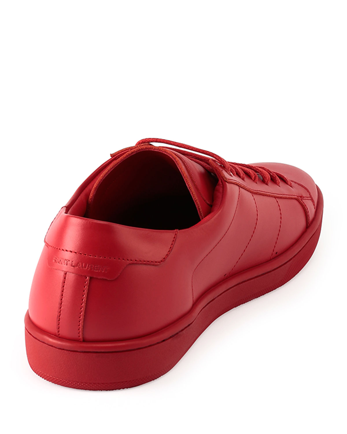 Leather Low-Top Sneaker, Red