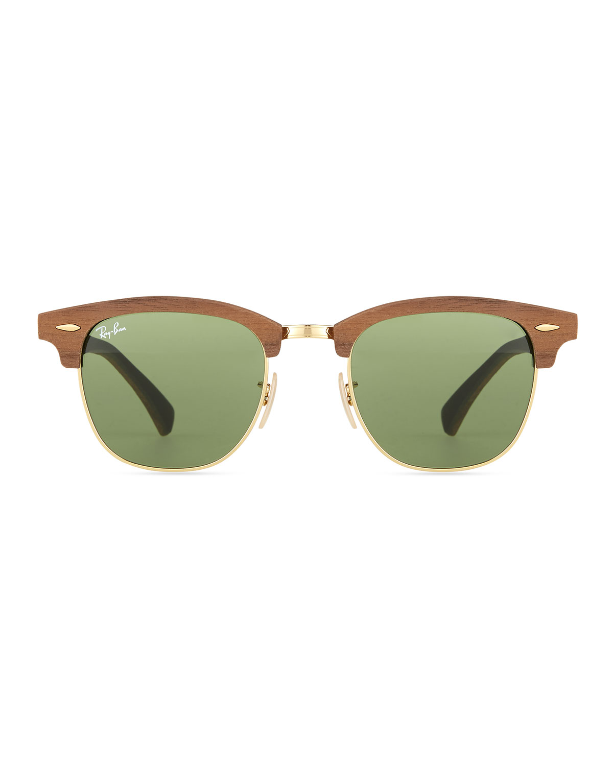 Clubmaster Wood Sunglasses, Green