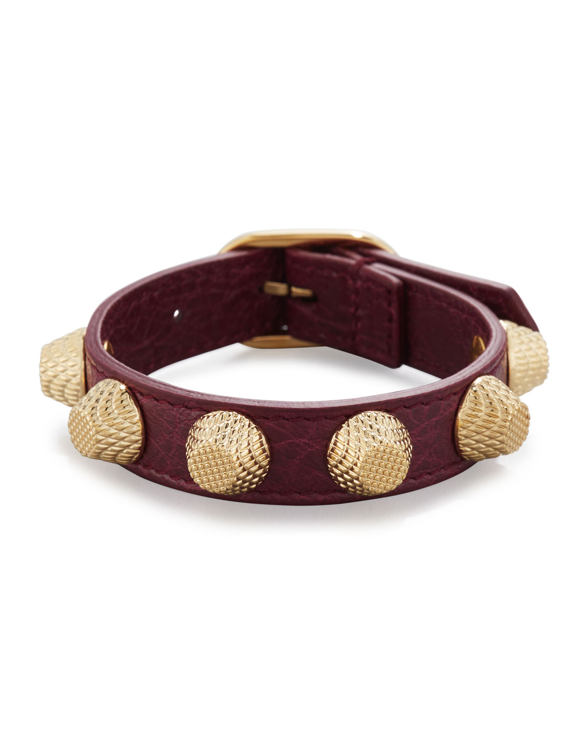 Giant Leather Golden Stud Bracelet