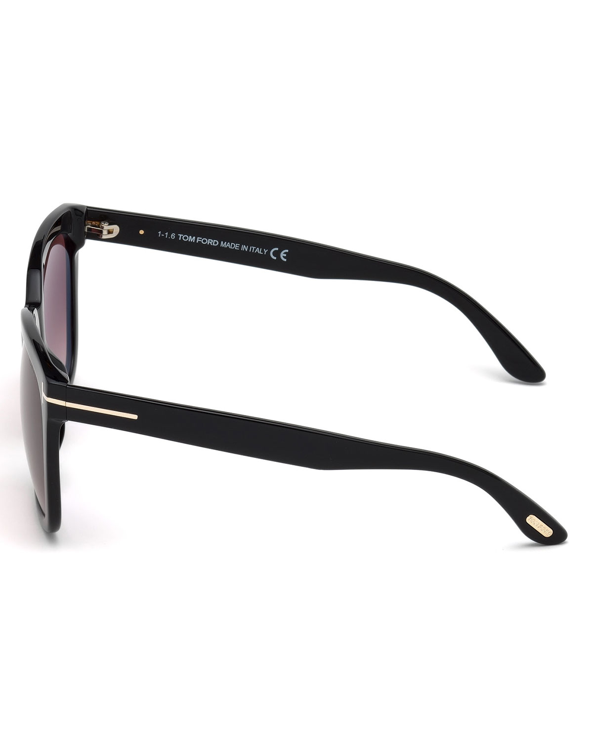 Amarra Square Acetate Sunglasses, Black/Burgundy