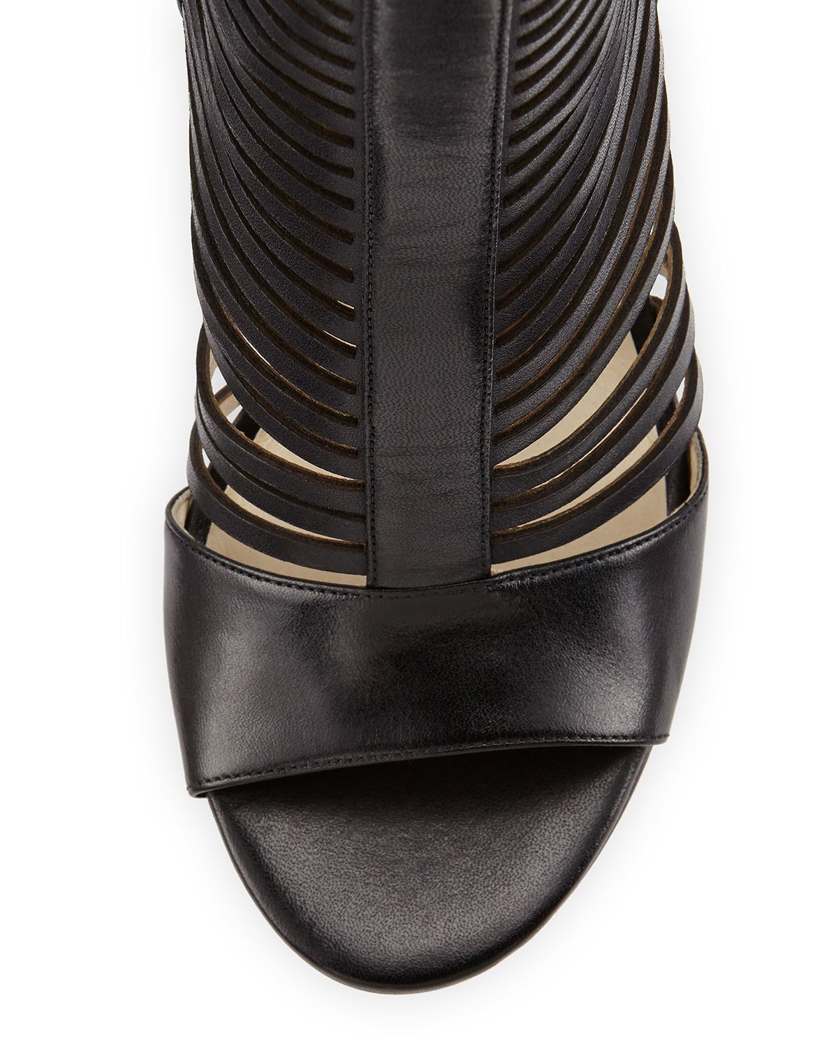 Odelia Strappy Open-Toe Bootie, Black