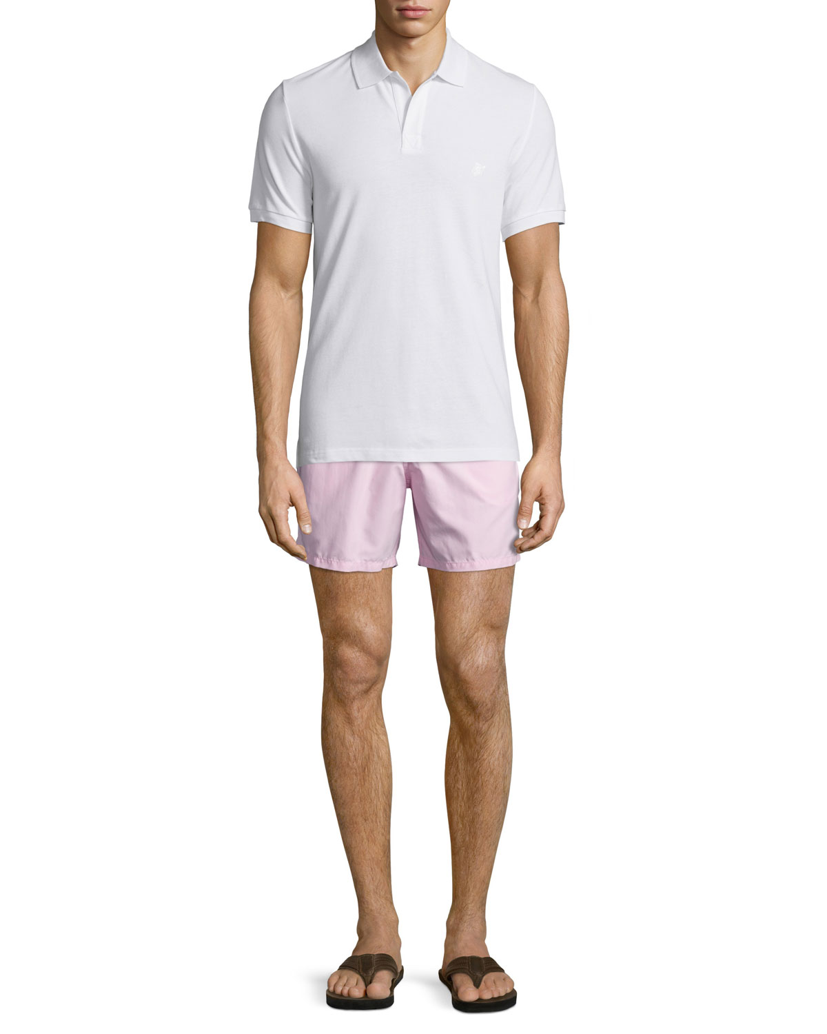 Moorea Solid Swim Trunks, Light Pink