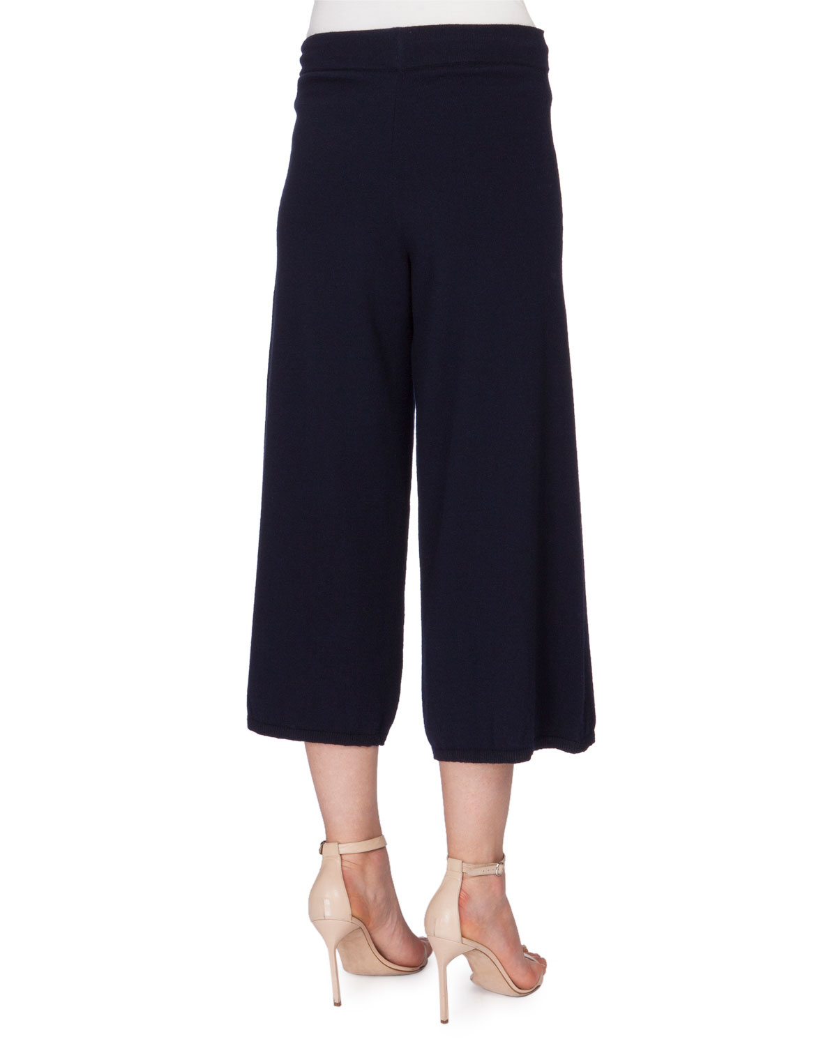 Cashmere Jogger Pants W/Silk Trim, Navy