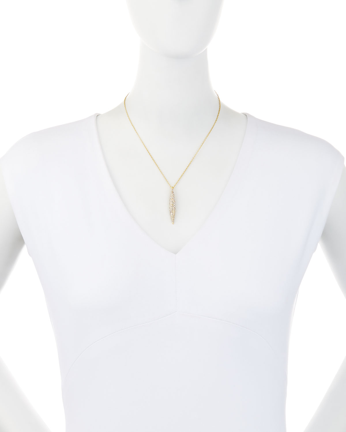 Short Pavé Crystal Spear Necklace