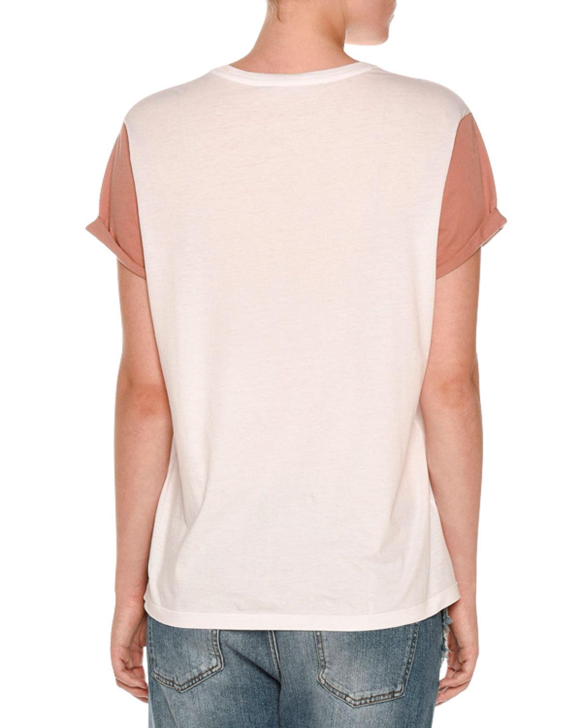 Broken Heart Crewneck Tee, Pure White/Multi