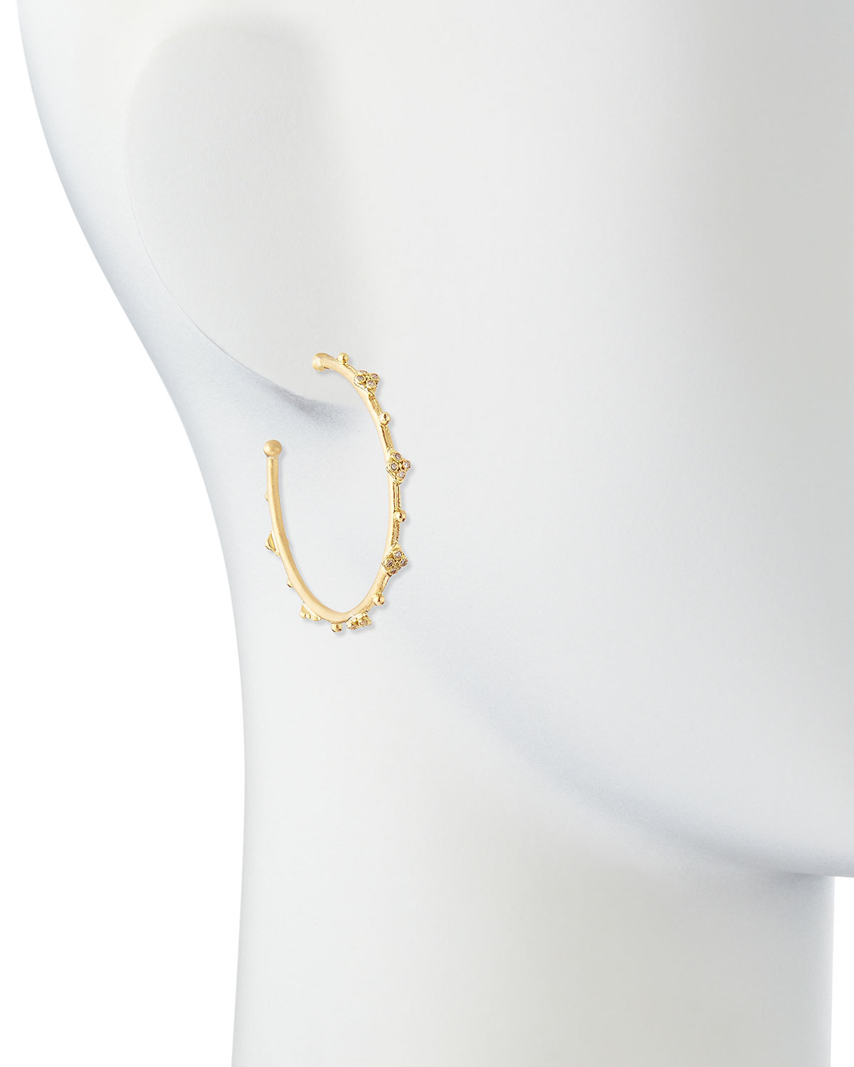 Sueno 18k Diamond Cravelli Hoop Earrings, 35mm