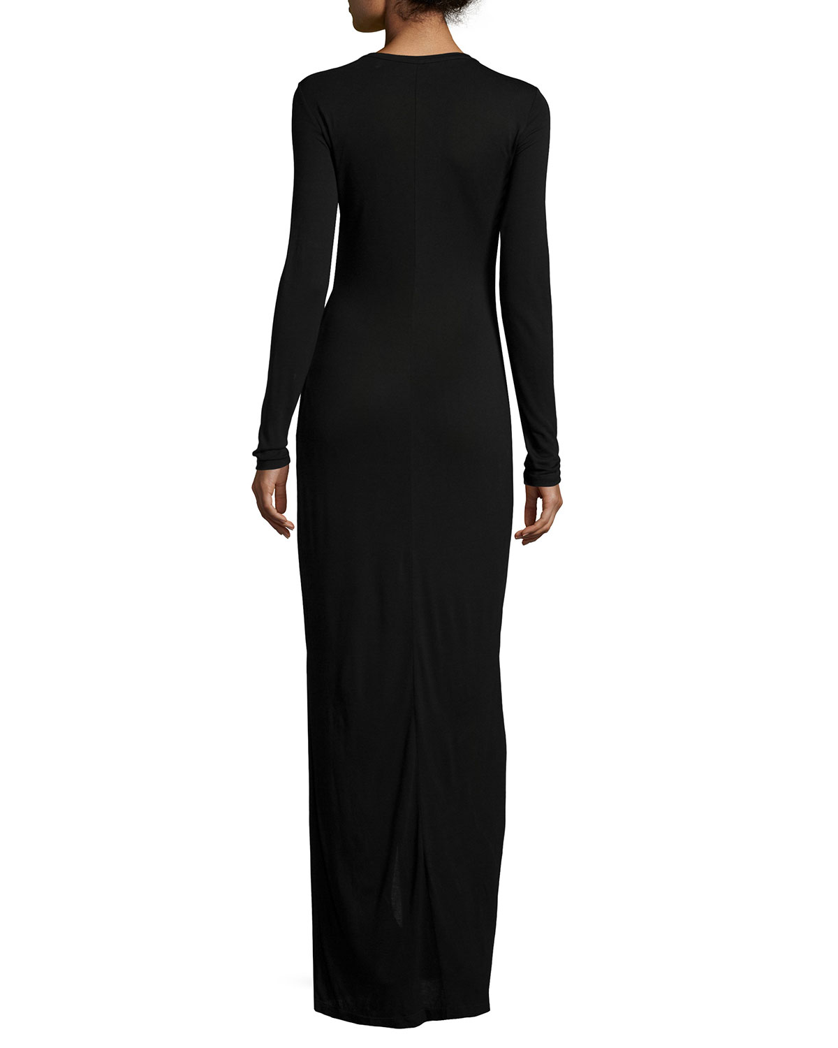 Vincent Long-Sleeve Maxi Dress, Black