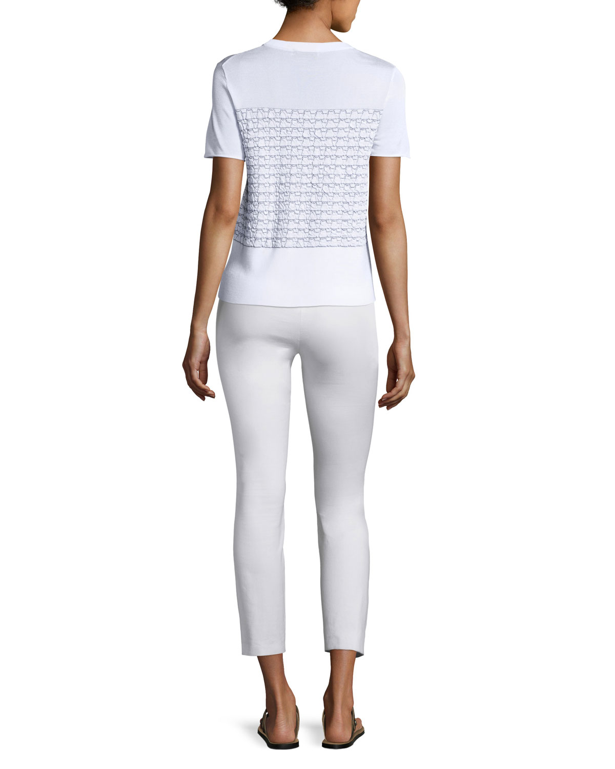 Gwen Textured Knit Tee, White