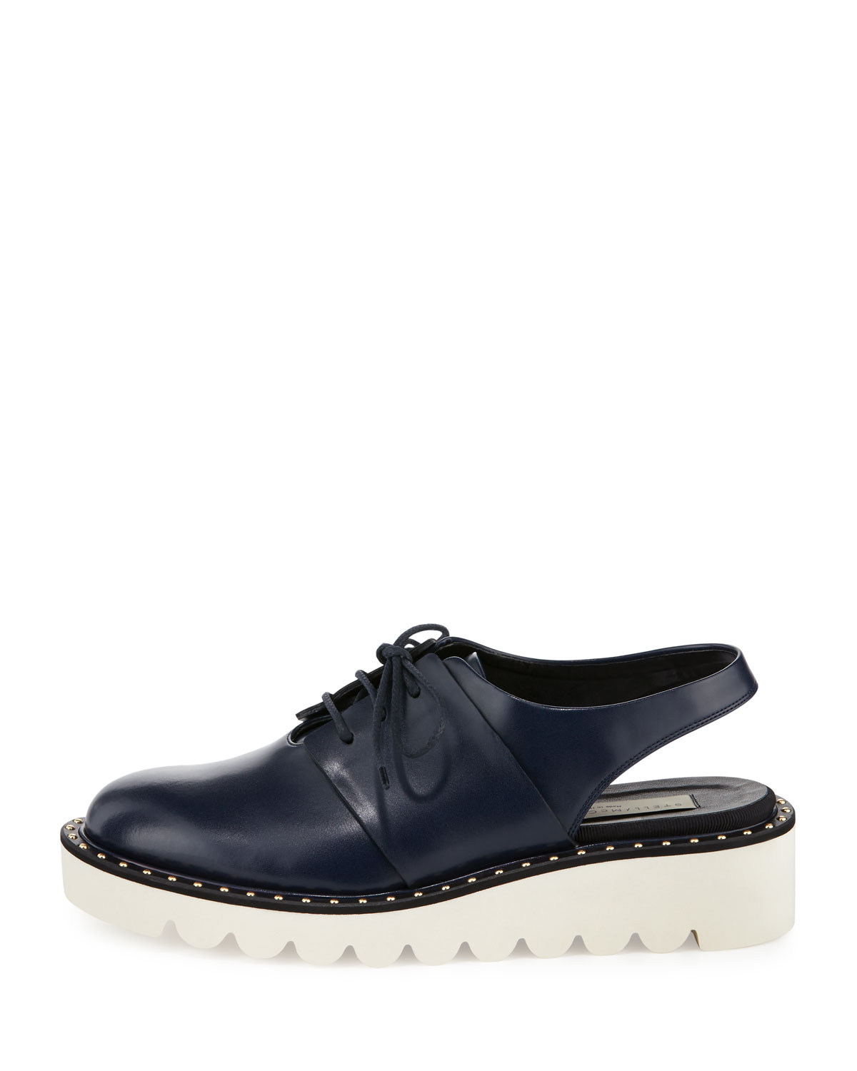 Faux-Leather Slingback Oxford, Navy