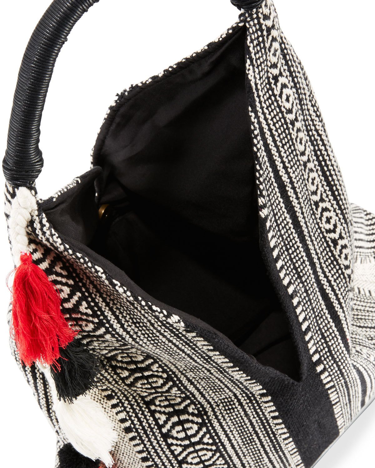 Zuri Embroidered Large Beach Tote Bag, Black