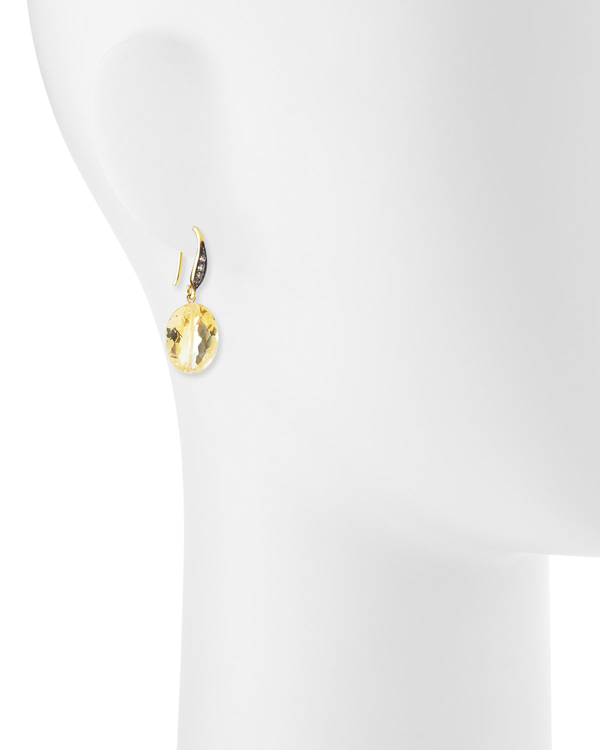 Citrine & White Sapphire Drop Earrings