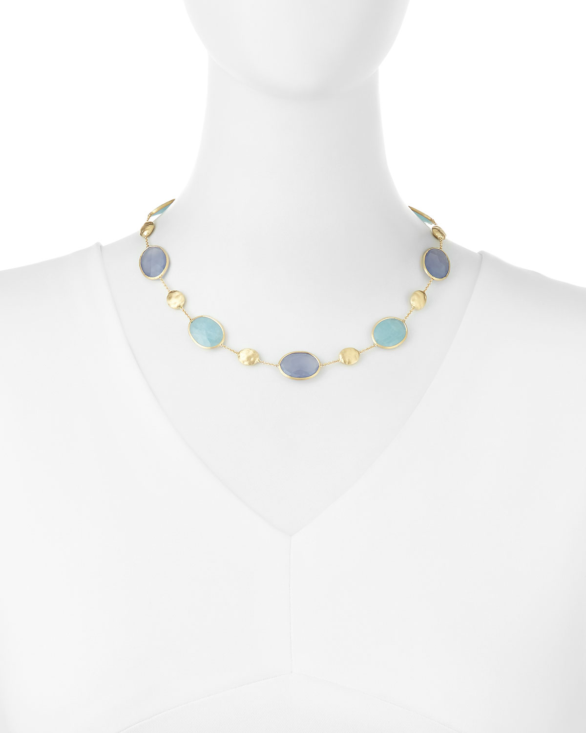 Siviglia Resort Aquamarine & Chalcedony Necklace