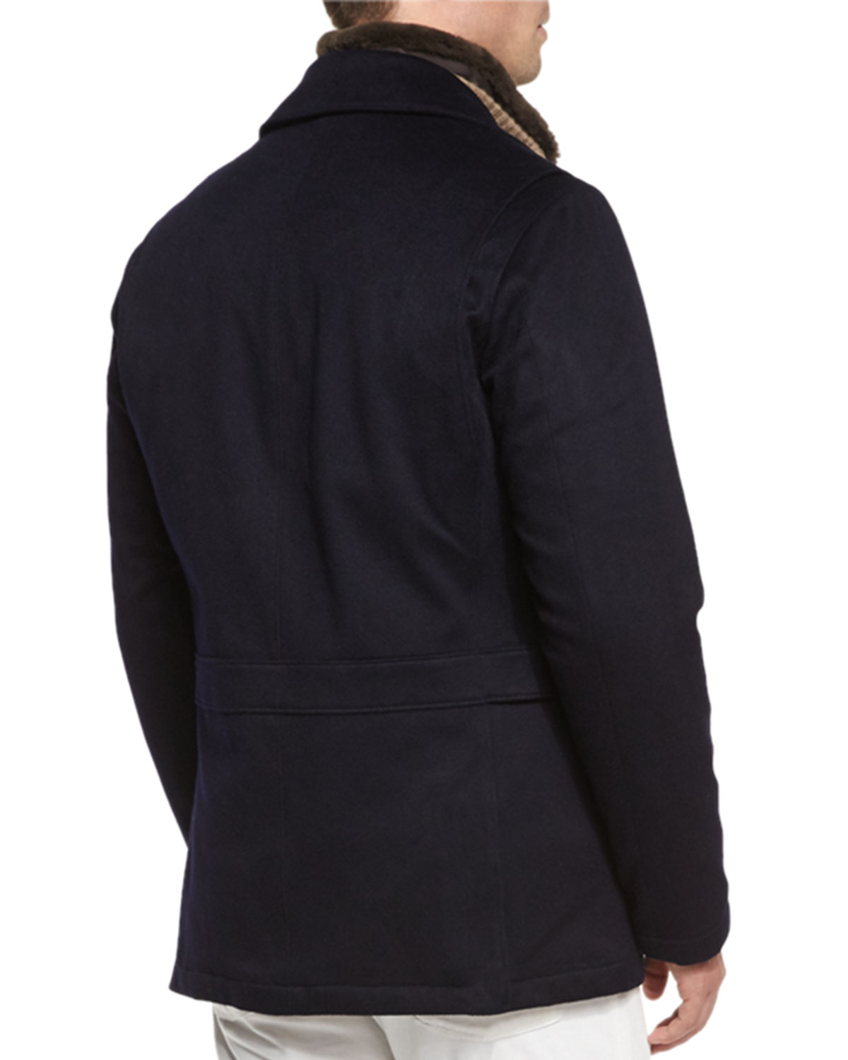 Cashmere Storm System Jacket, Navy