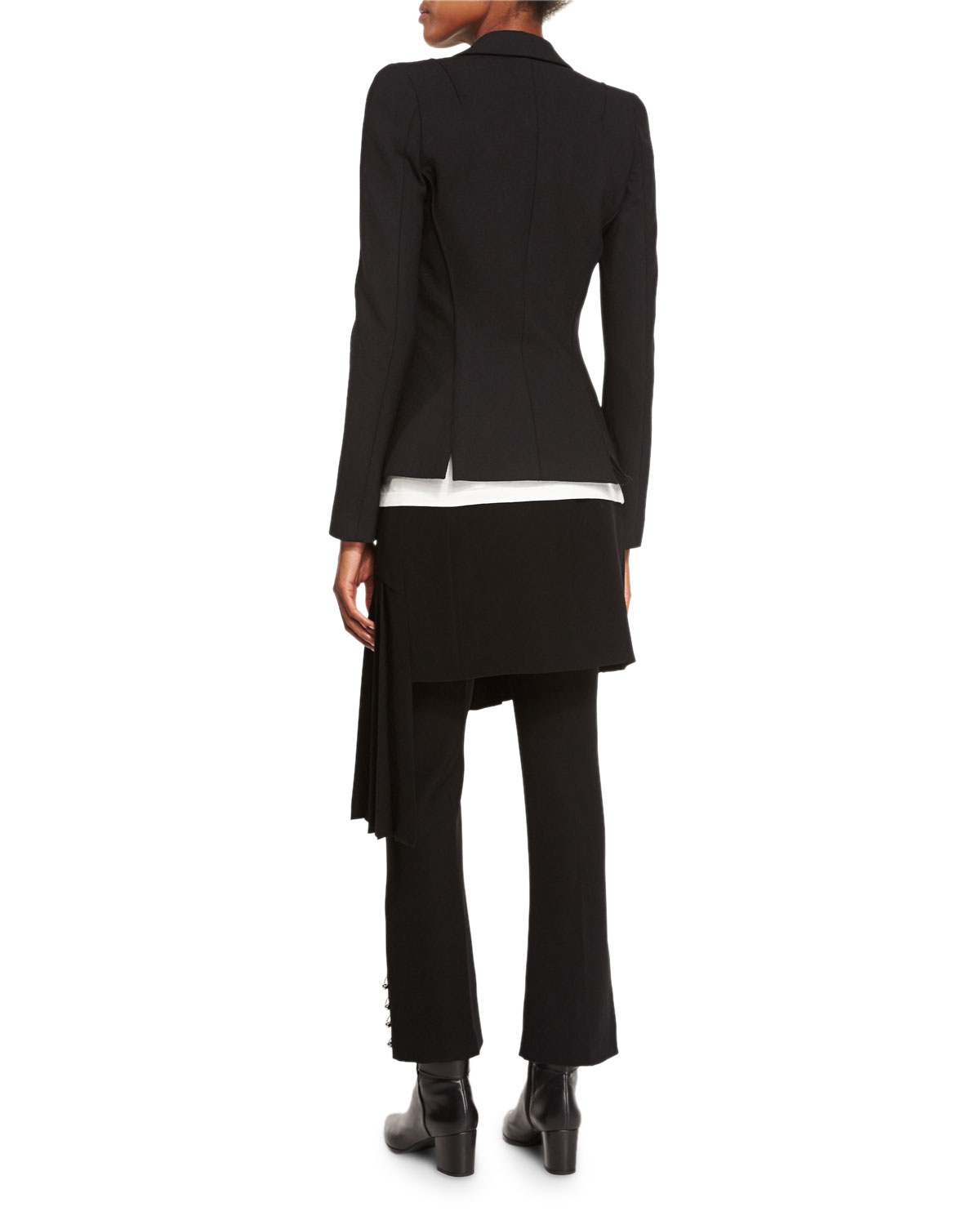Pierced Notched-Collar Jacket, Black