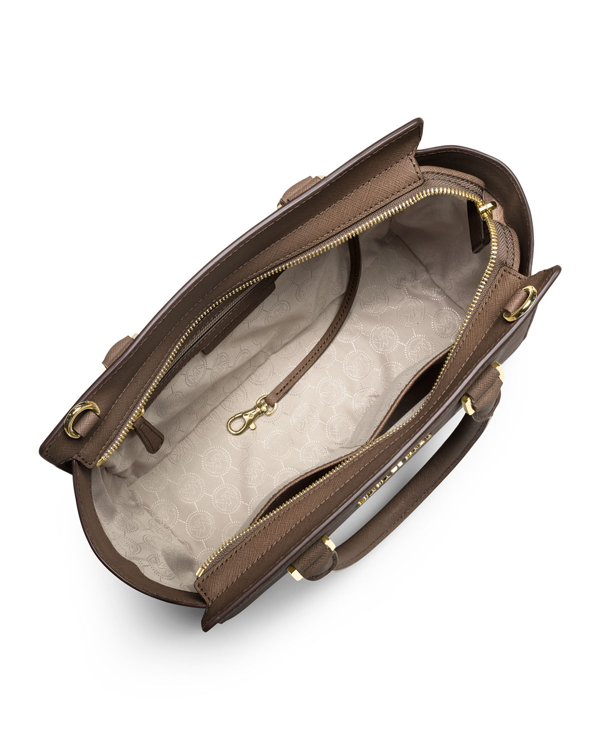 Selma Medium Top-Zip Satchel Bag, Dark Dune