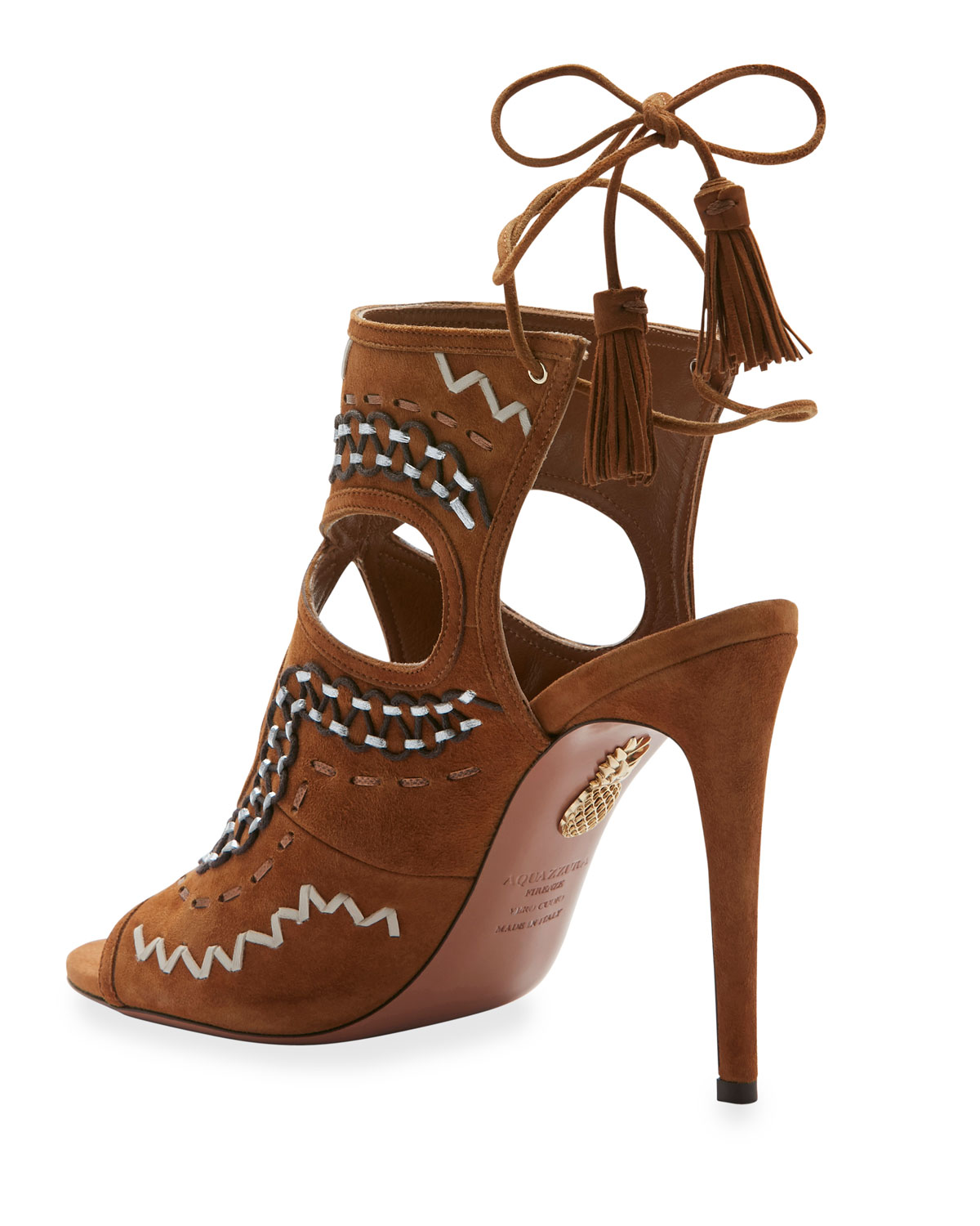 Sexy Thing Folk Cutout 105mm Sandal, Cognac