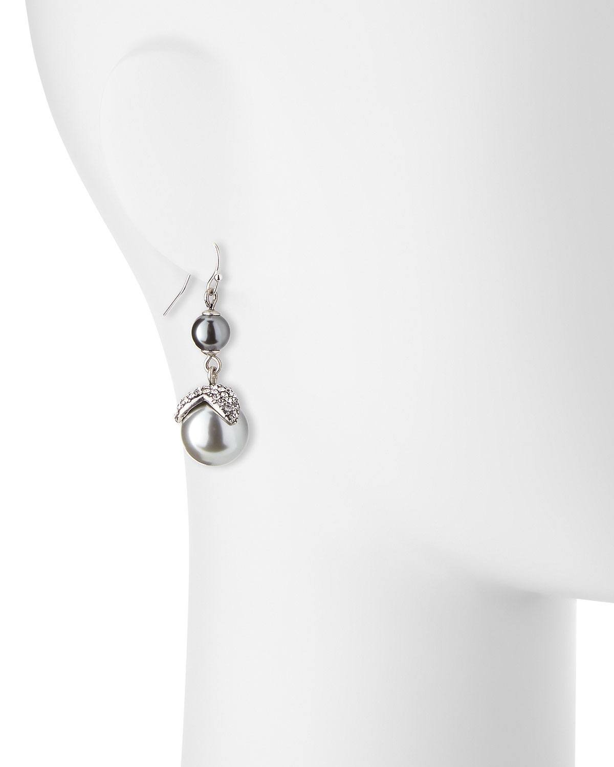 Petal Cap Simulated Pearl Drop Earrings