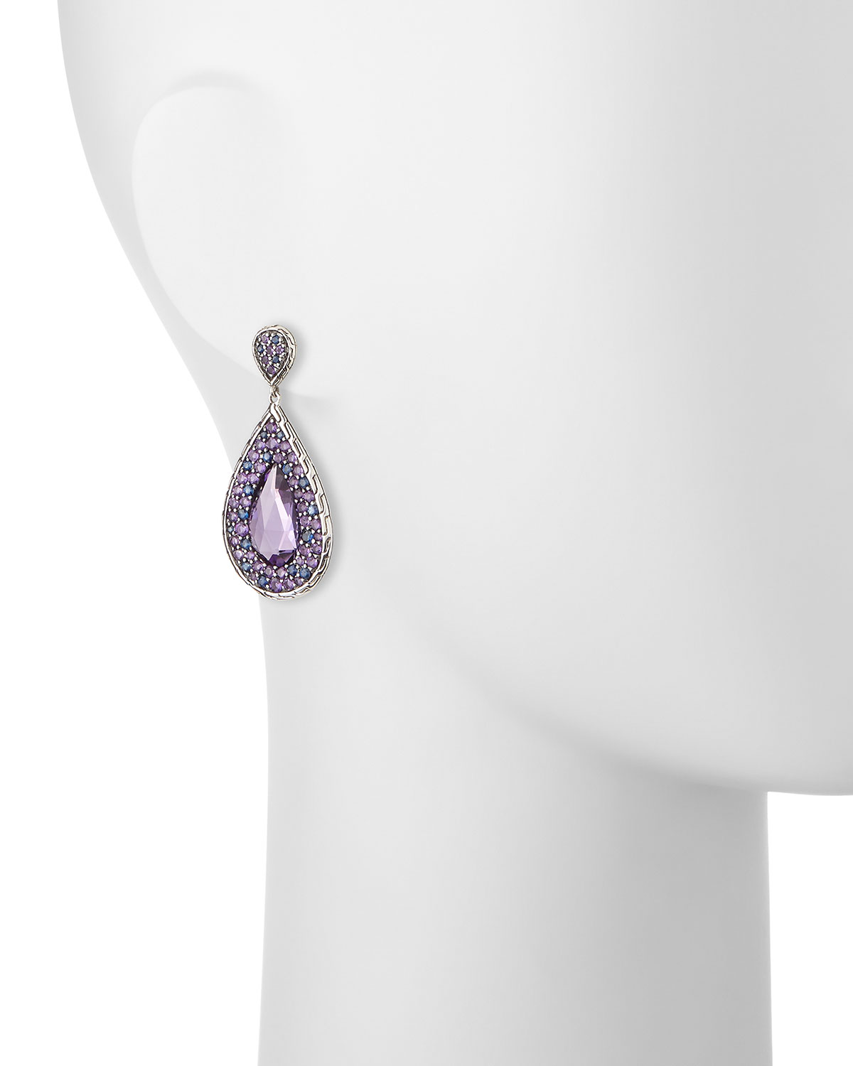 Batu Classic Chain Amethyst Drop Earrings