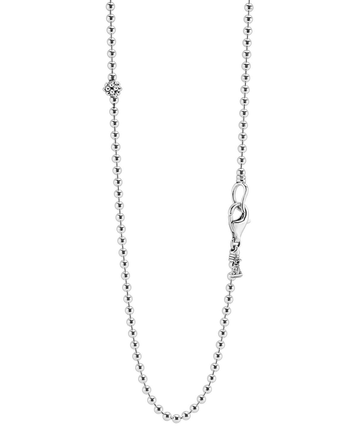 Sterling Silver Caviar Tassel Necklace