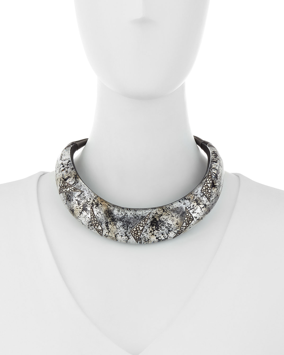 Liquid Medium Collar Necklace with Crystal Shard Detail