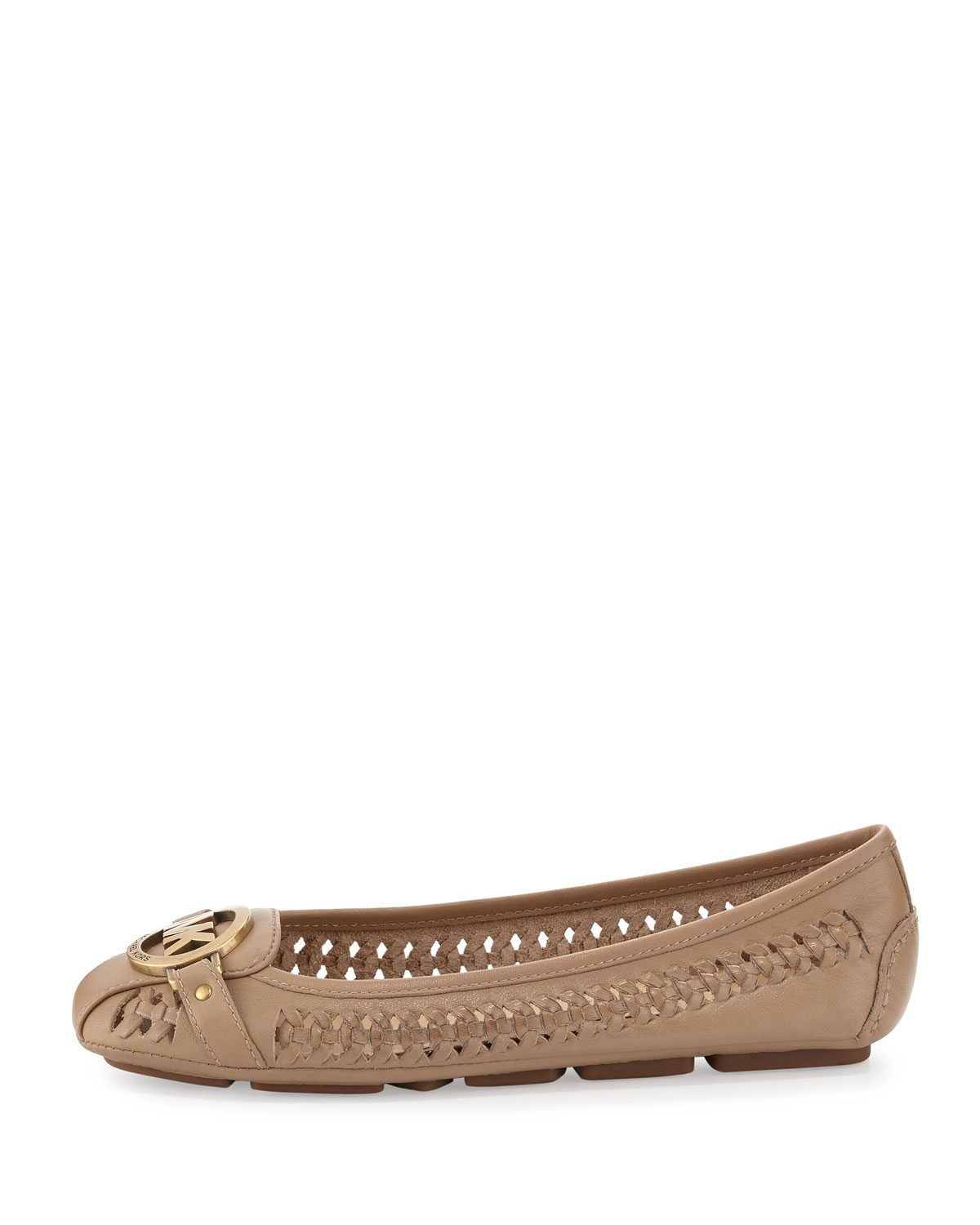 Fulton Woven Leather Moccasin, Dark Khaki