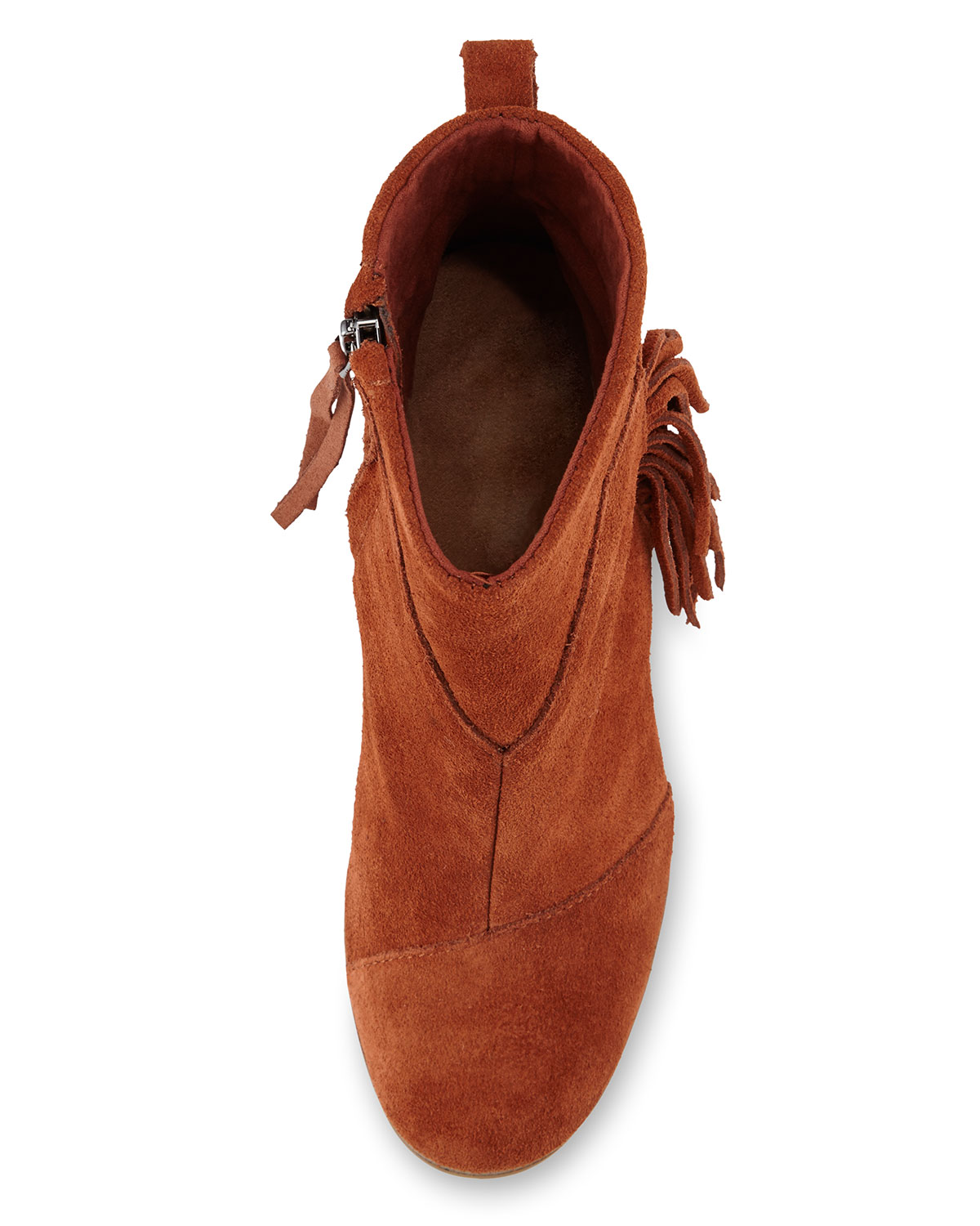 Lunata Suede Fringe Bootie, Cognac