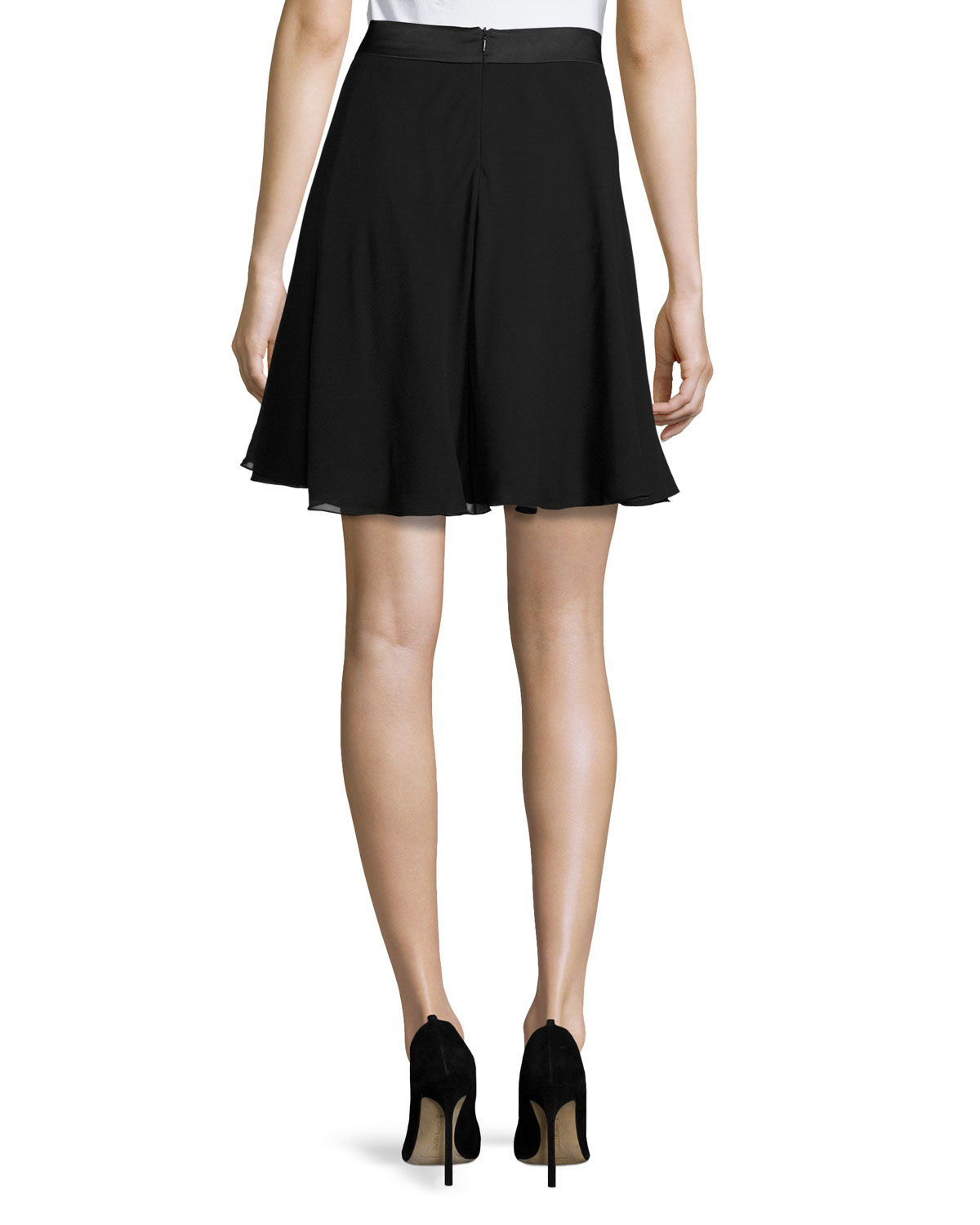 A-Line Georgette Skirt, Black