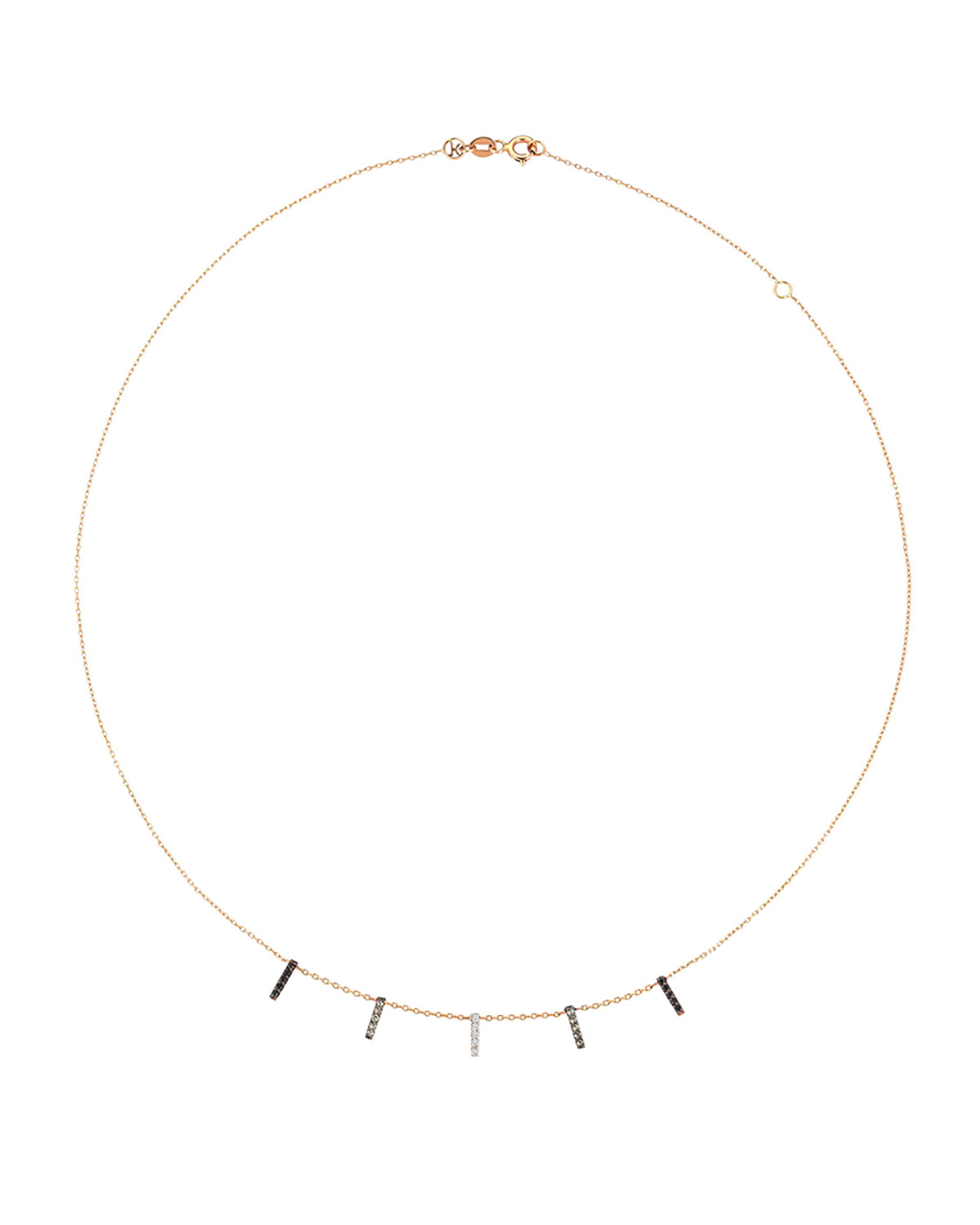 WE Diamond Bar Necklace in 14K Rose Gold