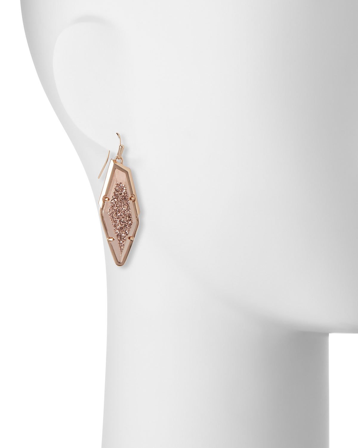 Bex Druzy Statement Earrings, Pink Metallic