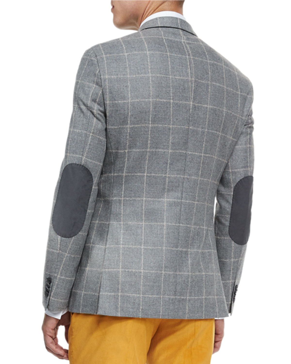 Jayson Windowpane Two-Button Sport Coat, Gray