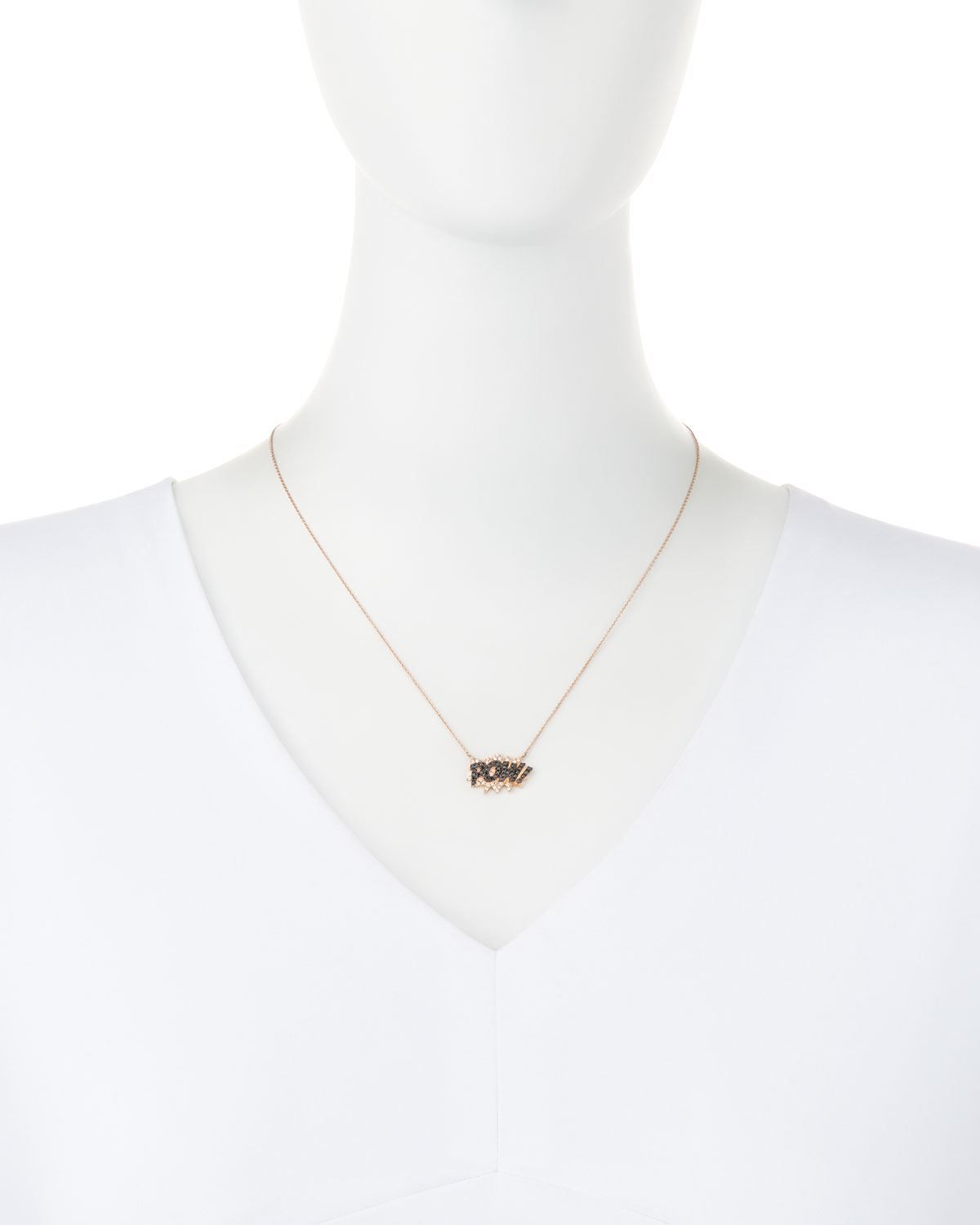 18K Rose-Gold Pow! Pop Art Pendant Necklace