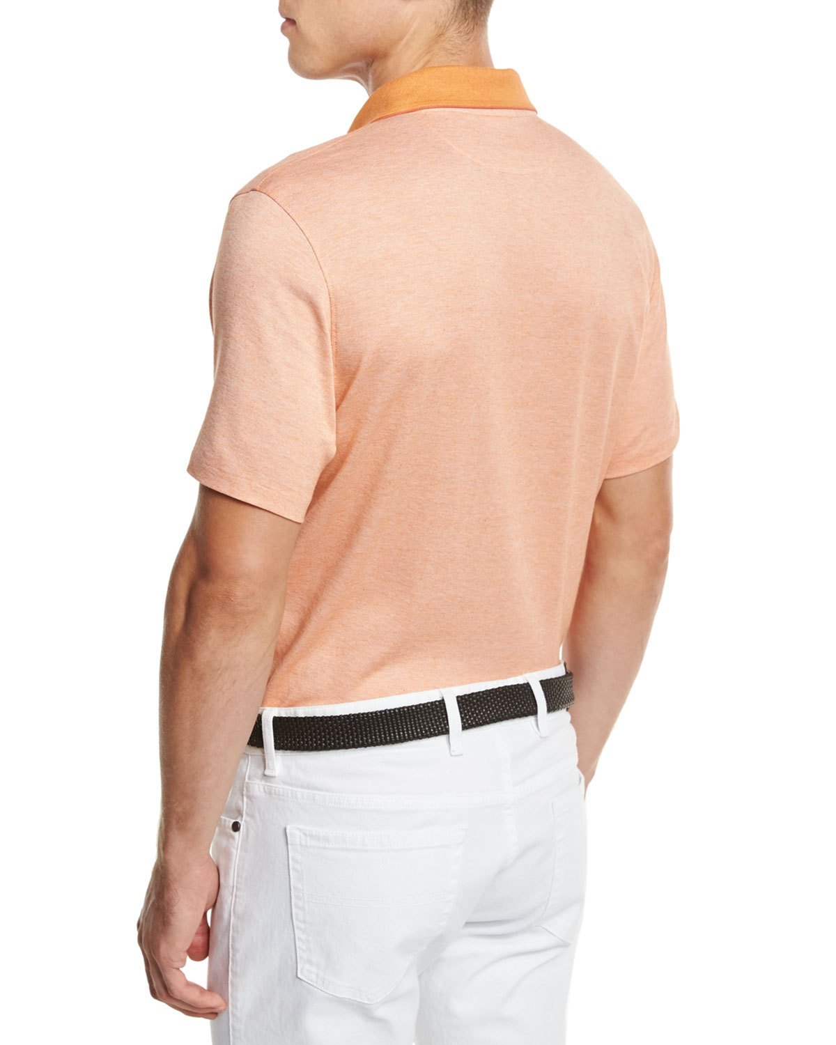 Melange Polo Shirt, Orange