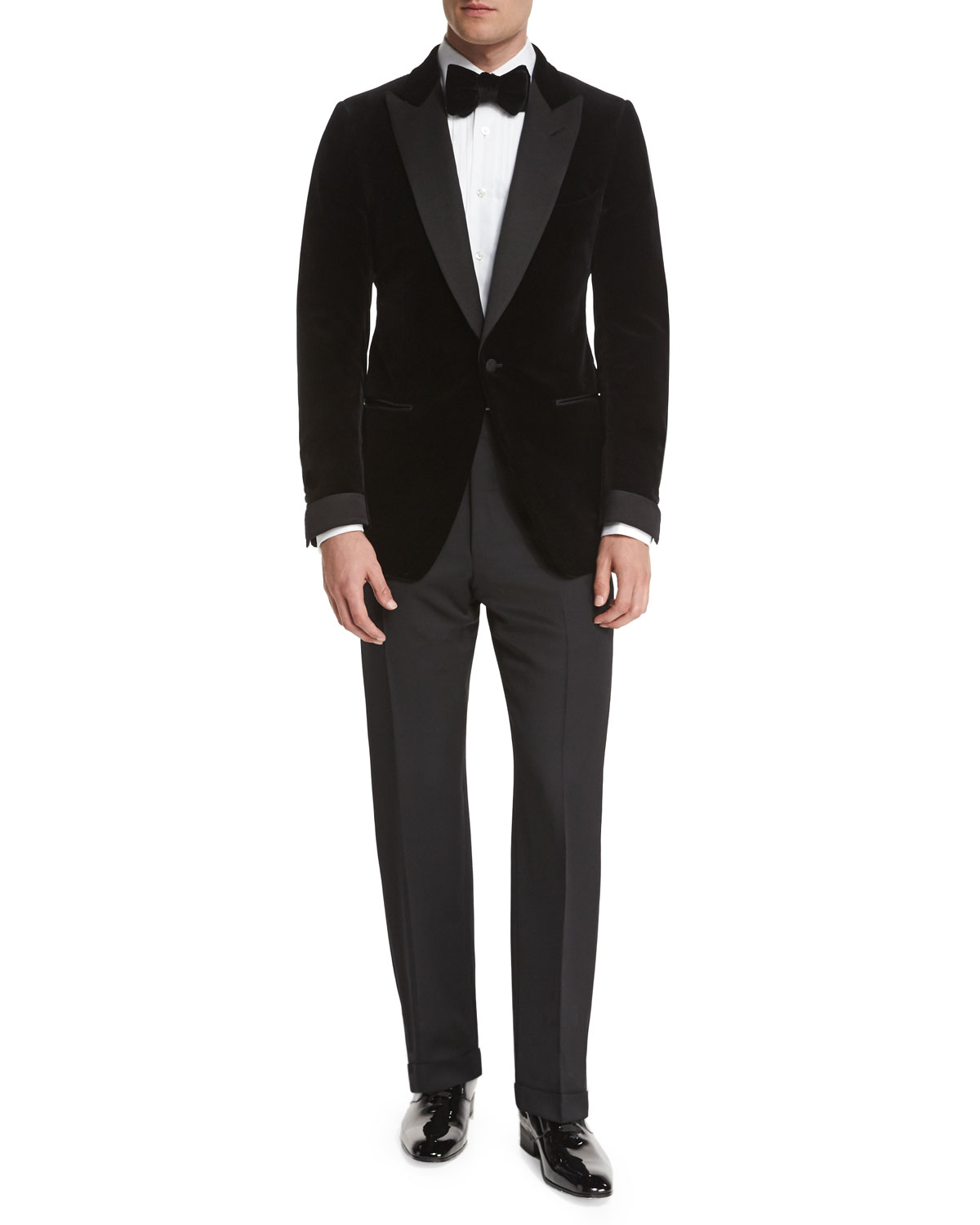 Buckley Base Peak-Lapel Tuxedo Jacket, Black