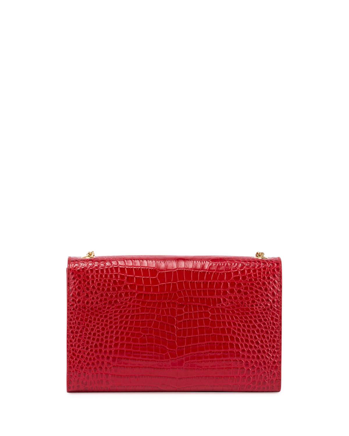 Kate Monogram Medium Crocodile-Embossed Tassel Shoulder Bag