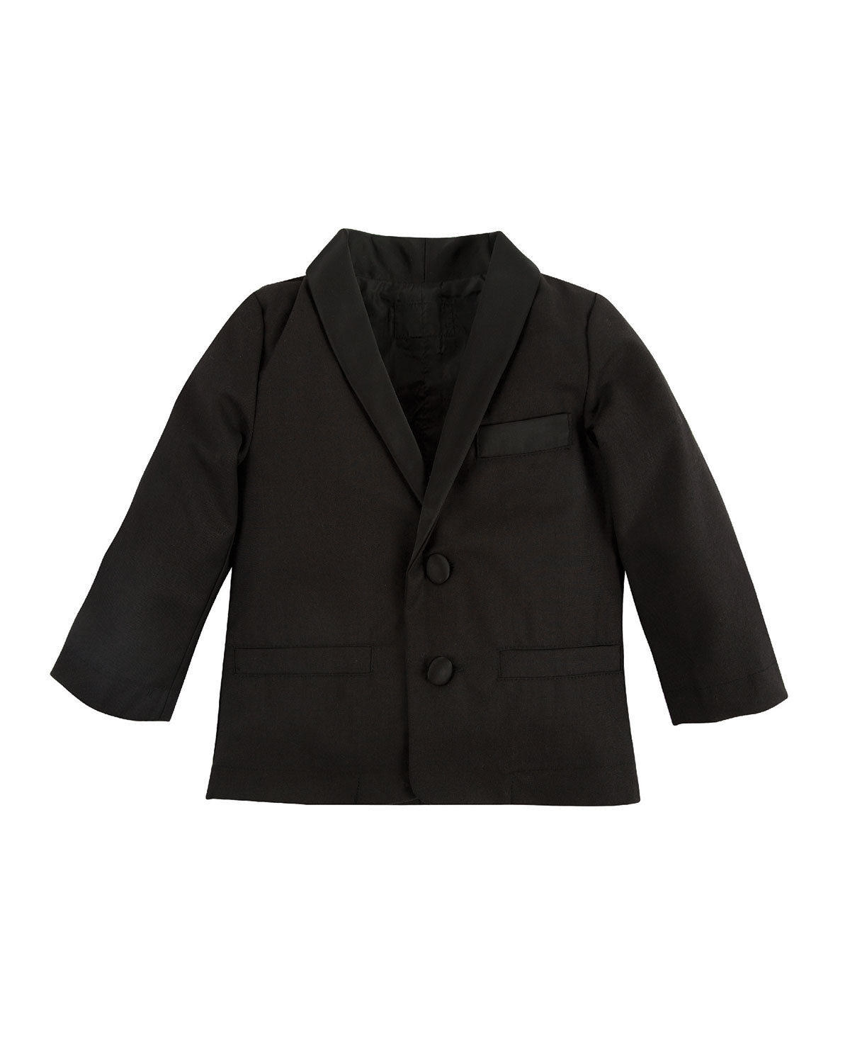 Wool-Blend Four-Piece Tuxedo Set, Black, Size 2-6