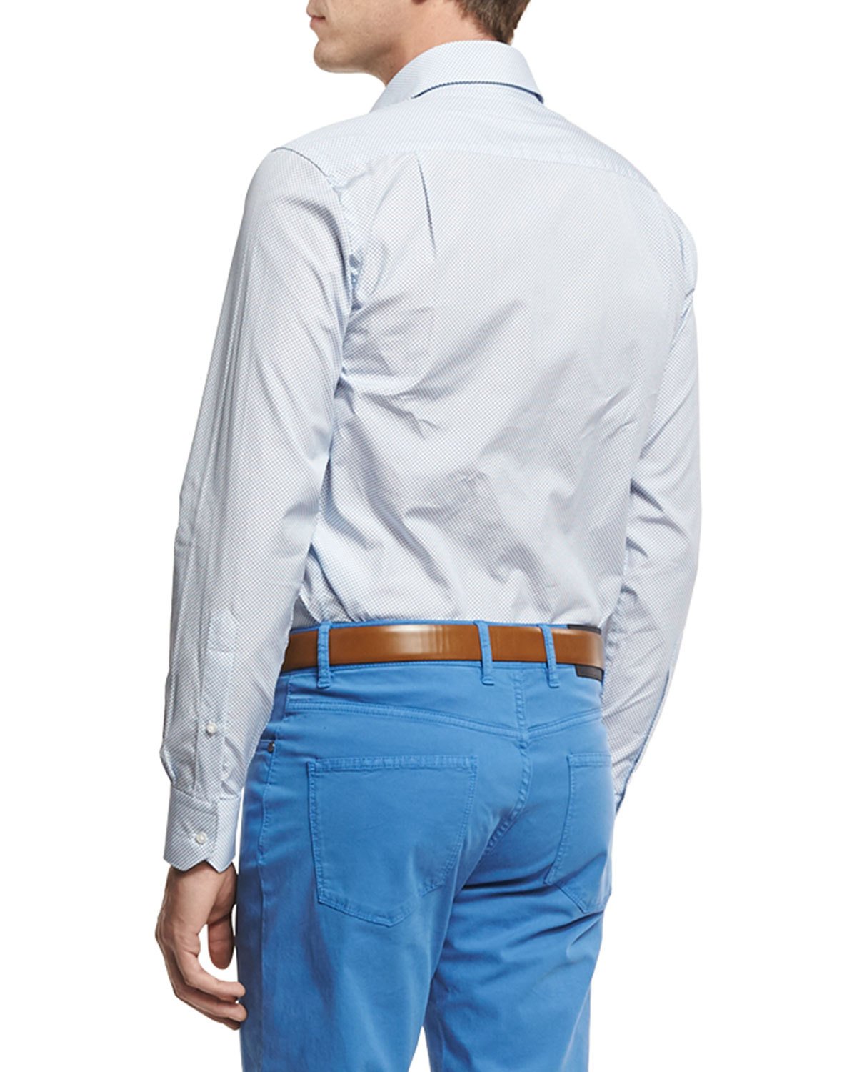 Island Print Sport Shirt, Blue