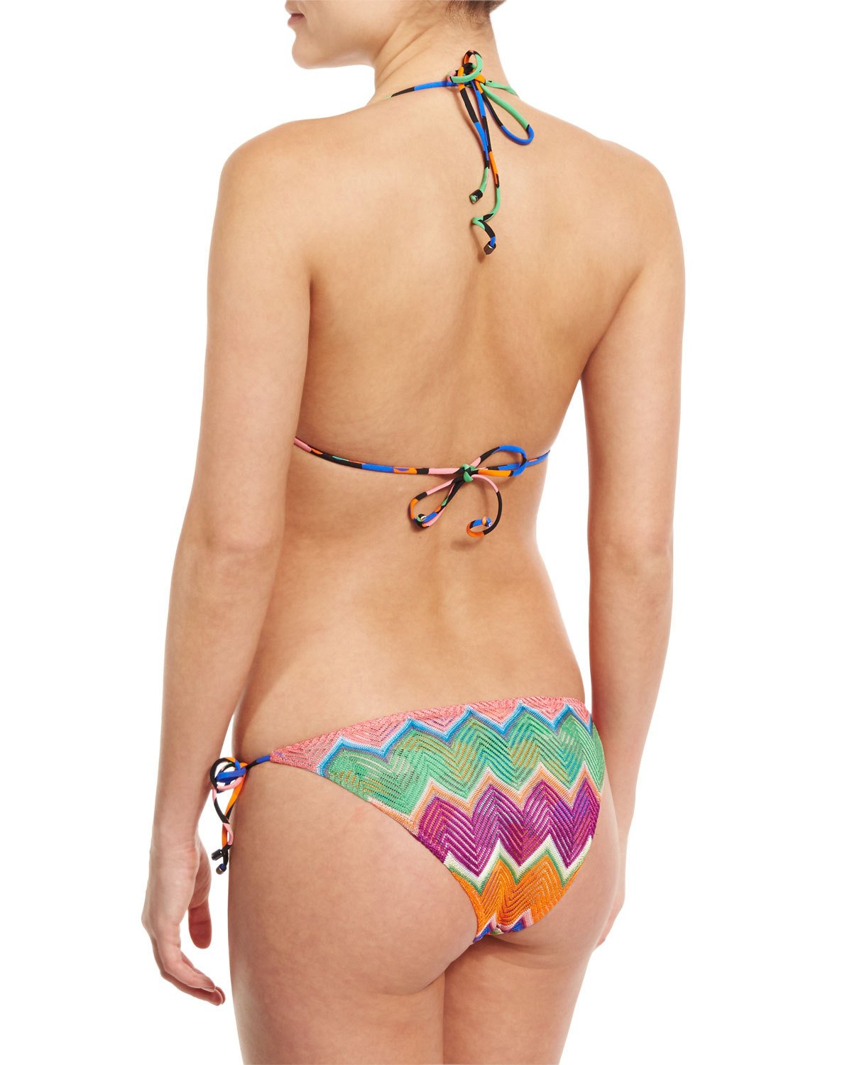Reversible Triangle Bikini Two-Piece Set, Blue Multi