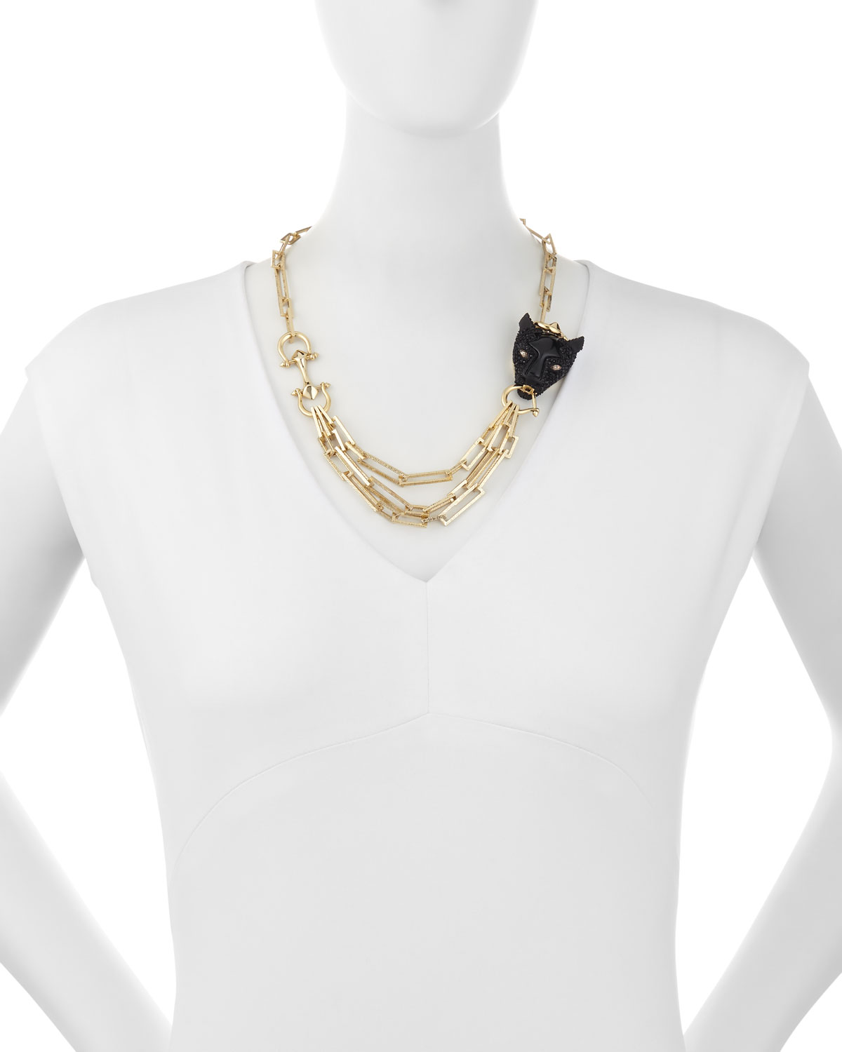 Crystal Panther Multi-Strand Necklace