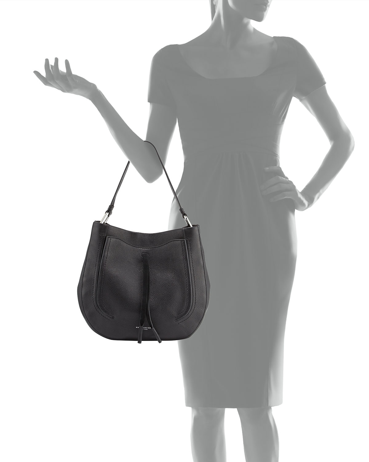 Maverick Leather Hobo Bag, Black