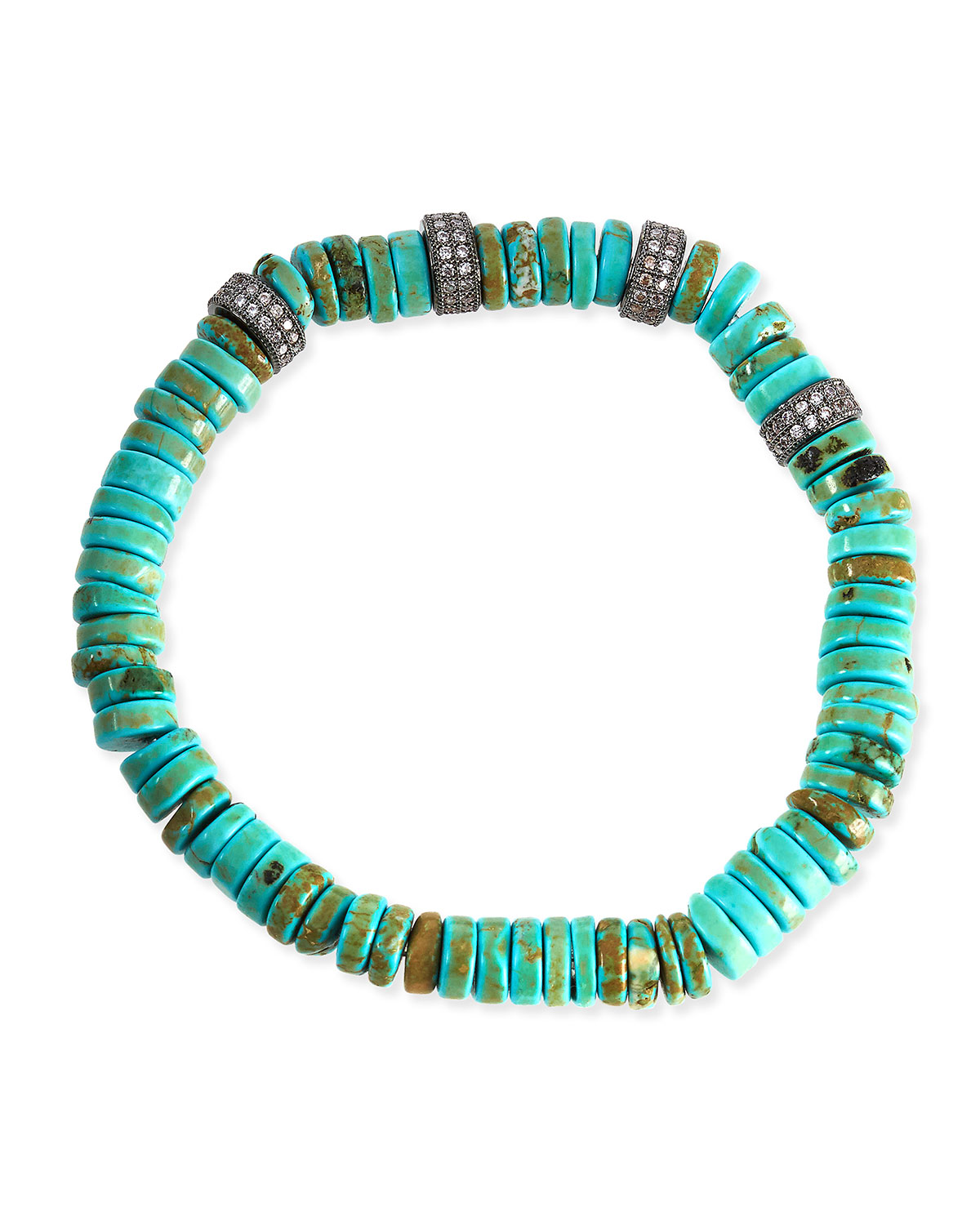 Green Turquoise Rondelle Bracelet