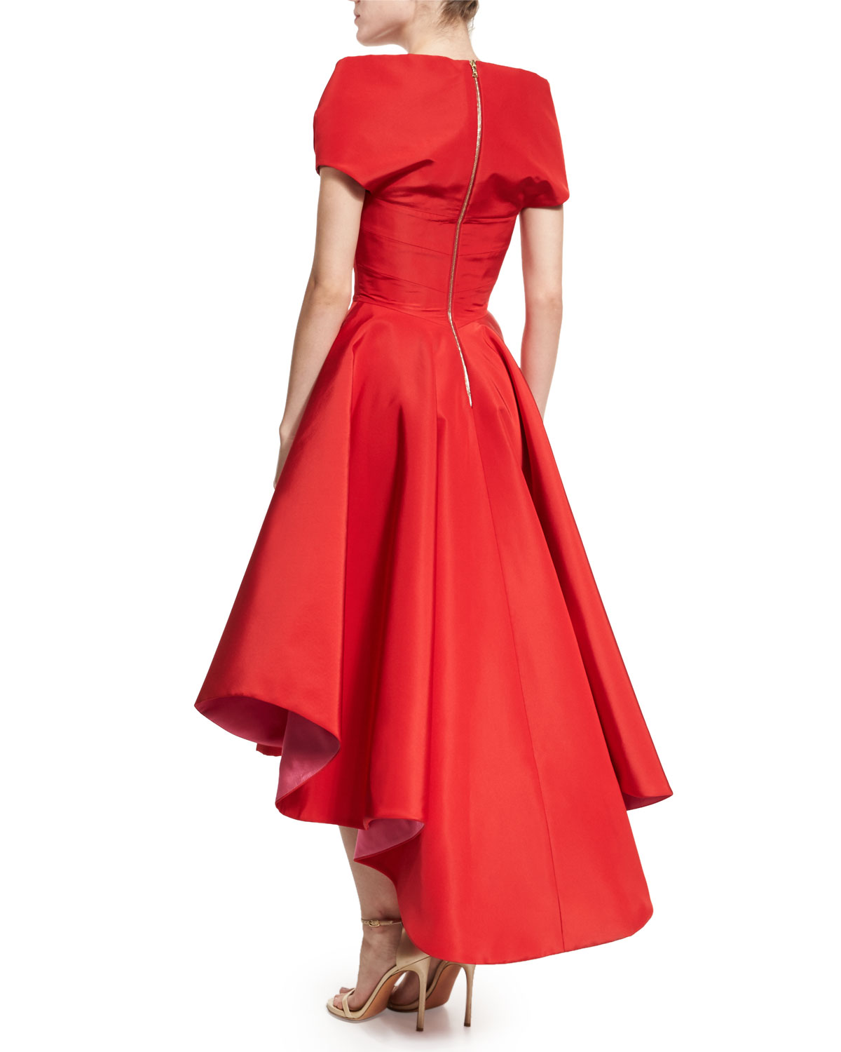 Tulip Two-Tone Dress, Red