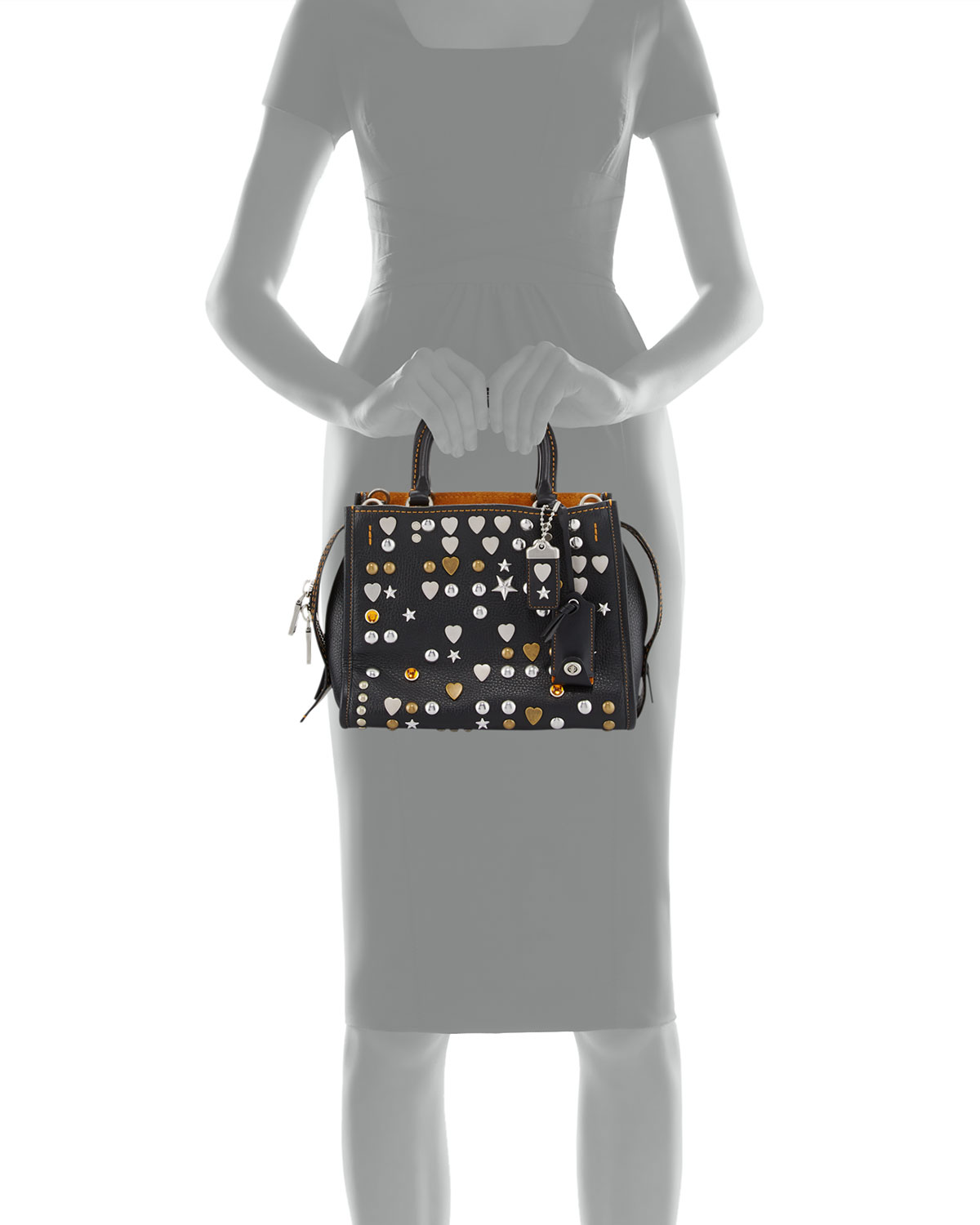 Rogue 25 Studded Leather Shoulder Bag, Black