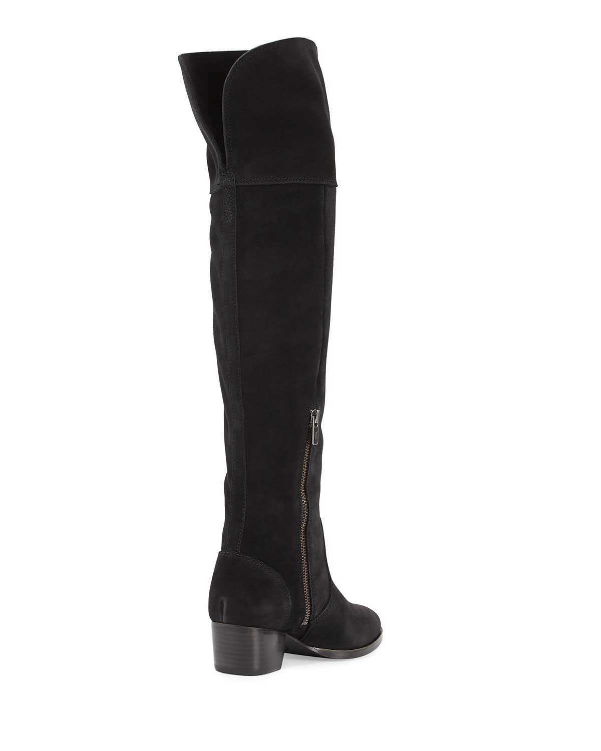 Clara Suede Over-The-Knee Boot, Black