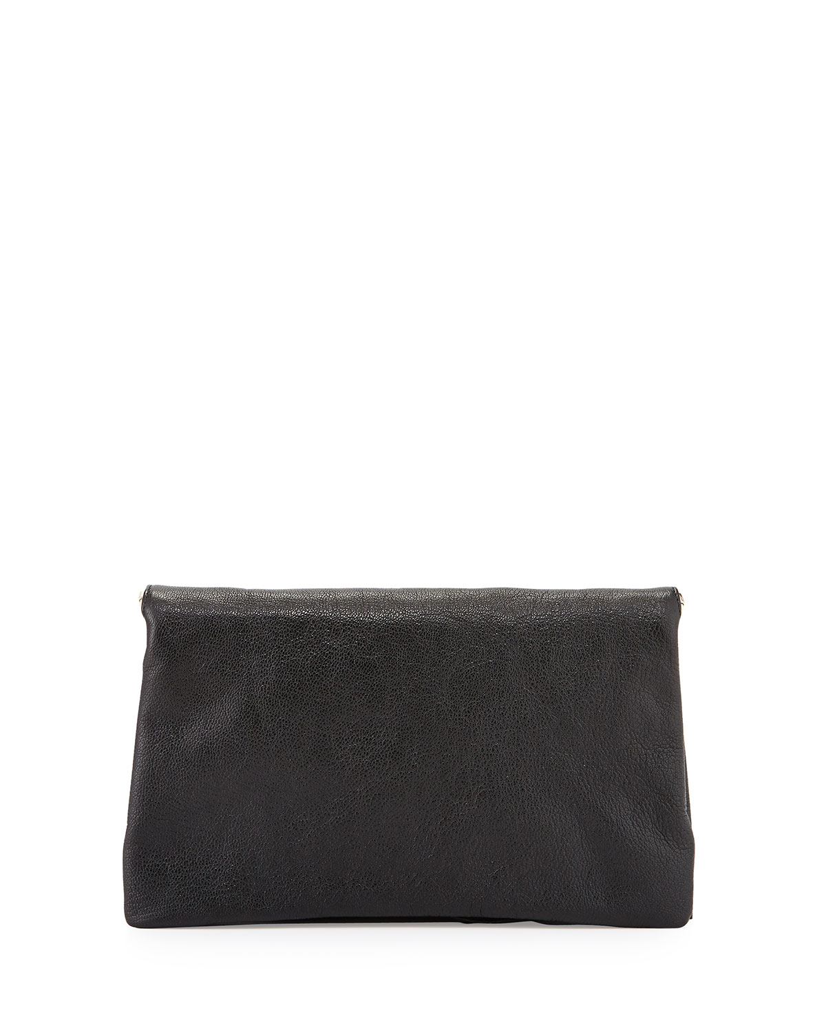 Metallic Edge Classic Envelope Clutch Bag, Black