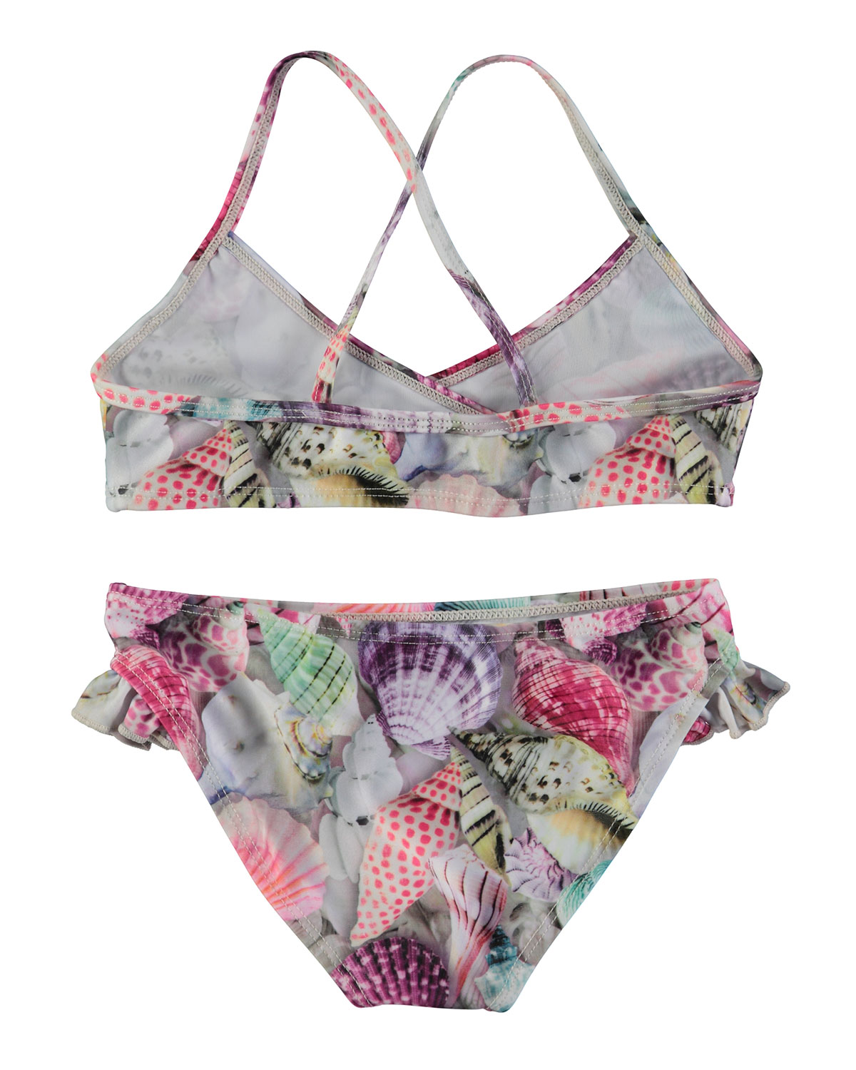 Norma Seashell-Print Bikini, Pink Pattern, Size 2T-12