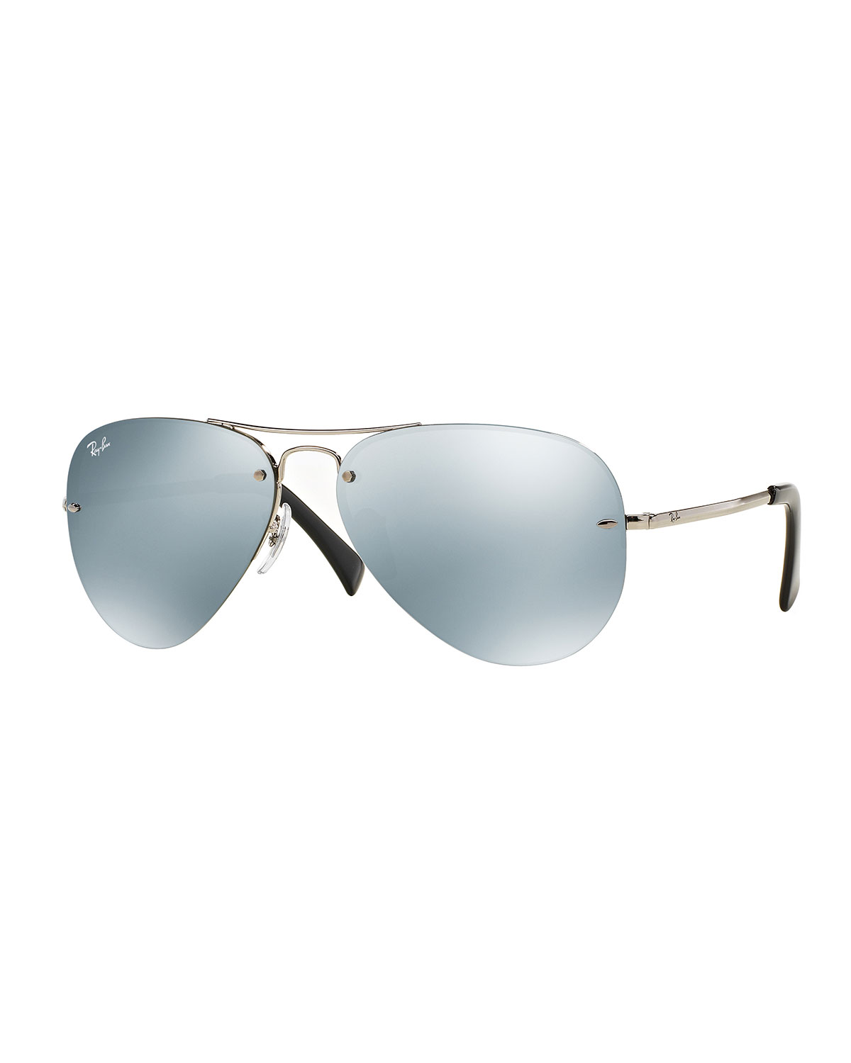 Men's Semi-Rimless Aviator Sunglasses