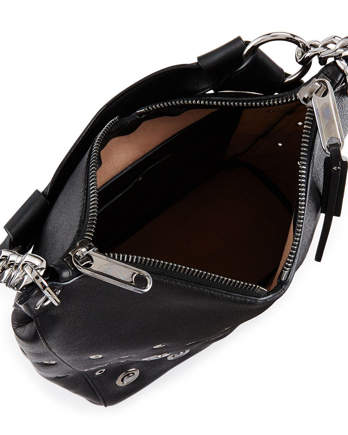 Raven Small Grommet Hobo Bag, Black