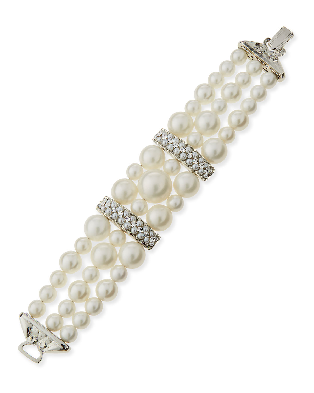 Three-Strand Simulated Pearl Bracelet